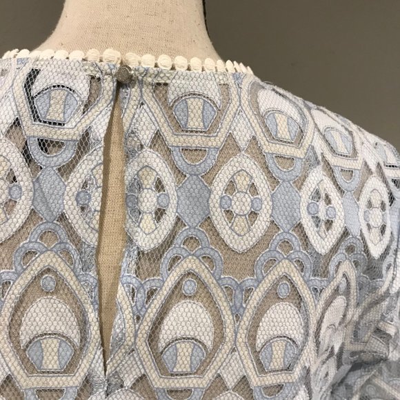 SOLD Anthro HD in Paris Signa Blue Lace Cut Out Blouse - Picture 6 of 9